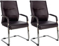 2-delige set Bezoekersstoelen - Gaststoelen - Elegant en Comfortabel Design Kleur bruin Materiaal kunstleer