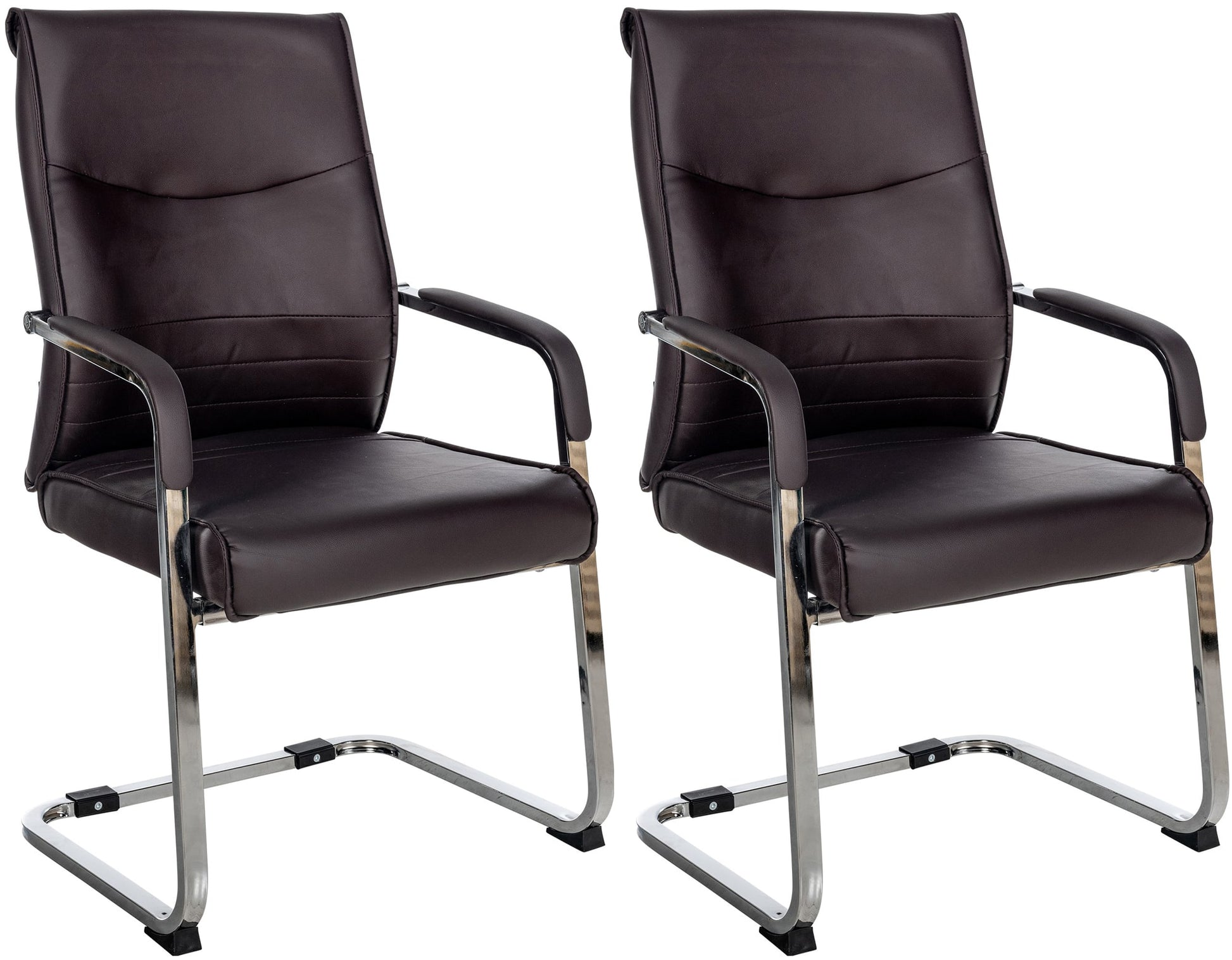 2-delige set Bezoekersstoelen - Gaststoelen - Elegant en Comfortabel Design Kleur bruin Materiaal kunstleer