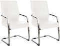 2-delige set Bezoekersstoelen - Gaststoelen - Elegant en Comfortabel Design Kleur wit Materiaal kunstleer