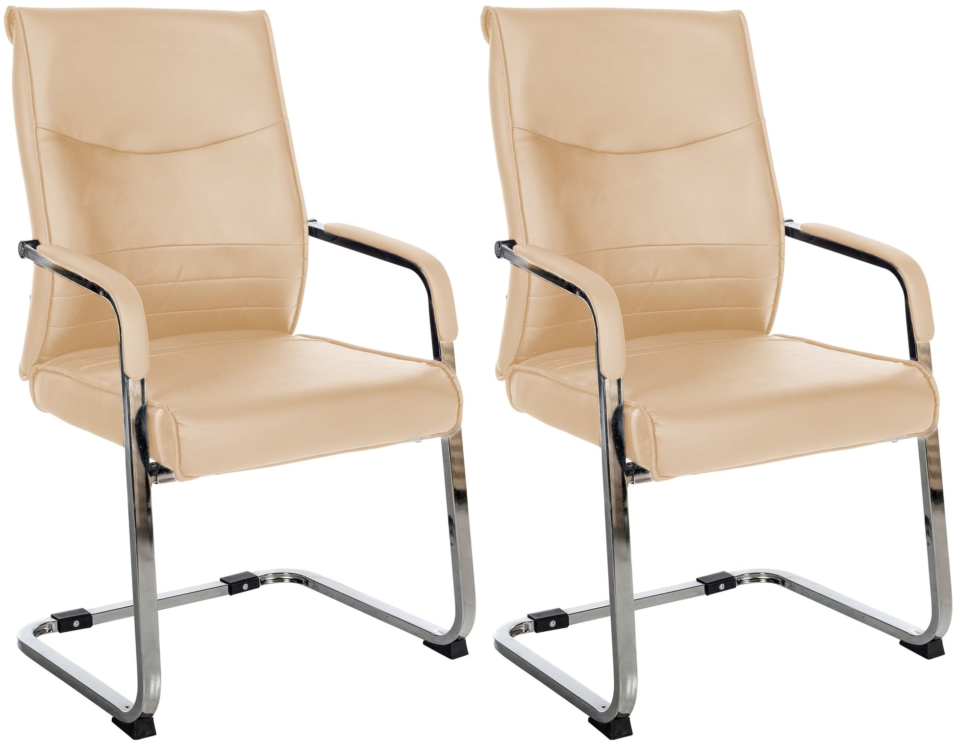 2-delige set Bezoekersstoelen - Gaststoelen - Elegant en Comfortabel Design Kleur khaki Materiaal kunstleer
