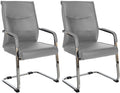 2-delige set Bezoekersstoelen - Gaststoelen - Elegant en Comfortabel Design Kleur grijs Materiaal kunstleer