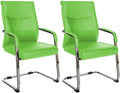 2-delige set Bezoekersstoelen - Gaststoelen - Elegant en Comfortabel Design Kleur groen Materiaal kunstleer