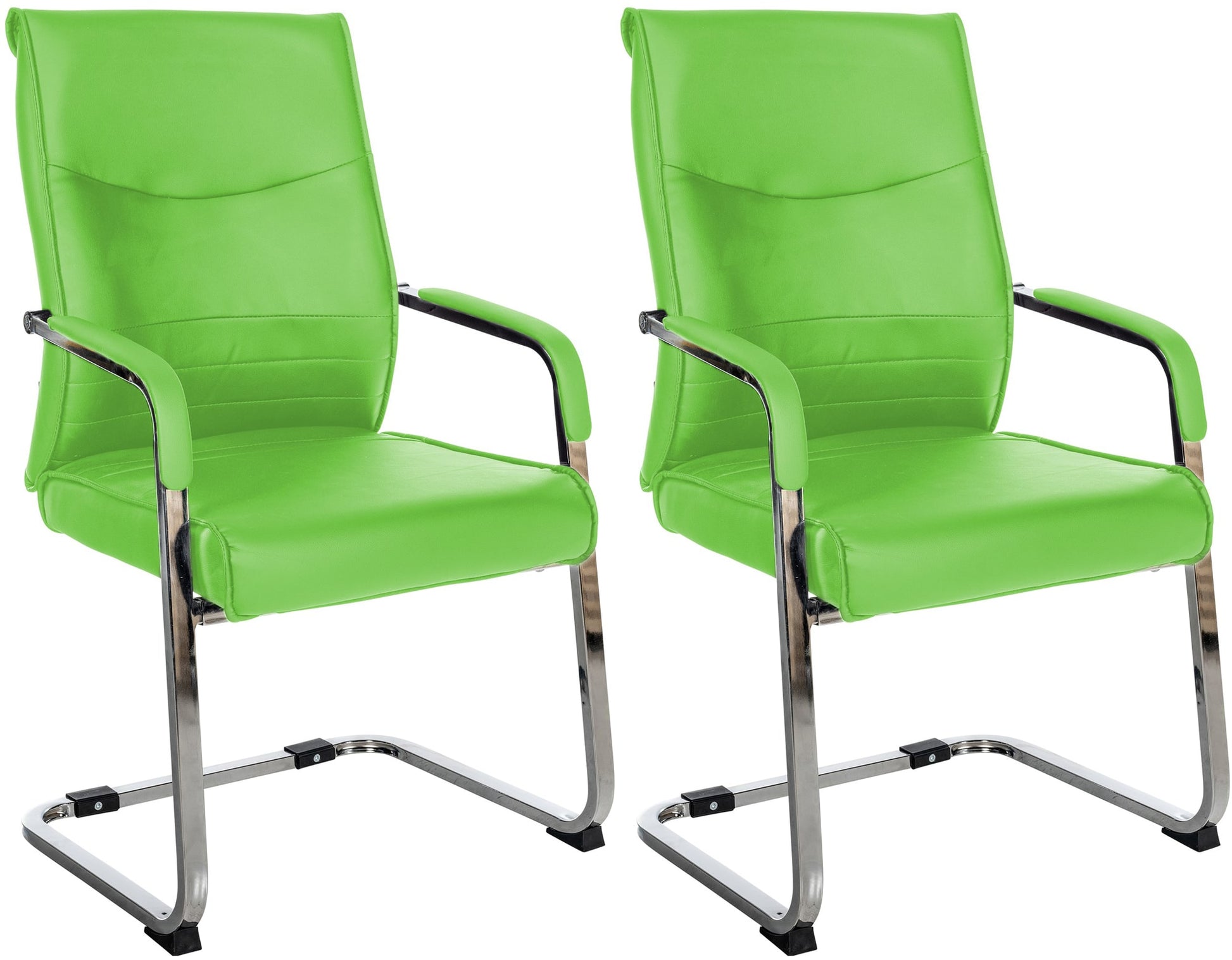 2-delige set Bezoekersstoelen - Gaststoelen - Elegant en Comfortabel Design Kleur groen Materiaal kunstleer
