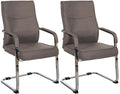 2-delige set Bezoekersstoelen - Gaststoelen - Elegant en Comfortabel Design Kleur donkergrijs Materiaal Stof