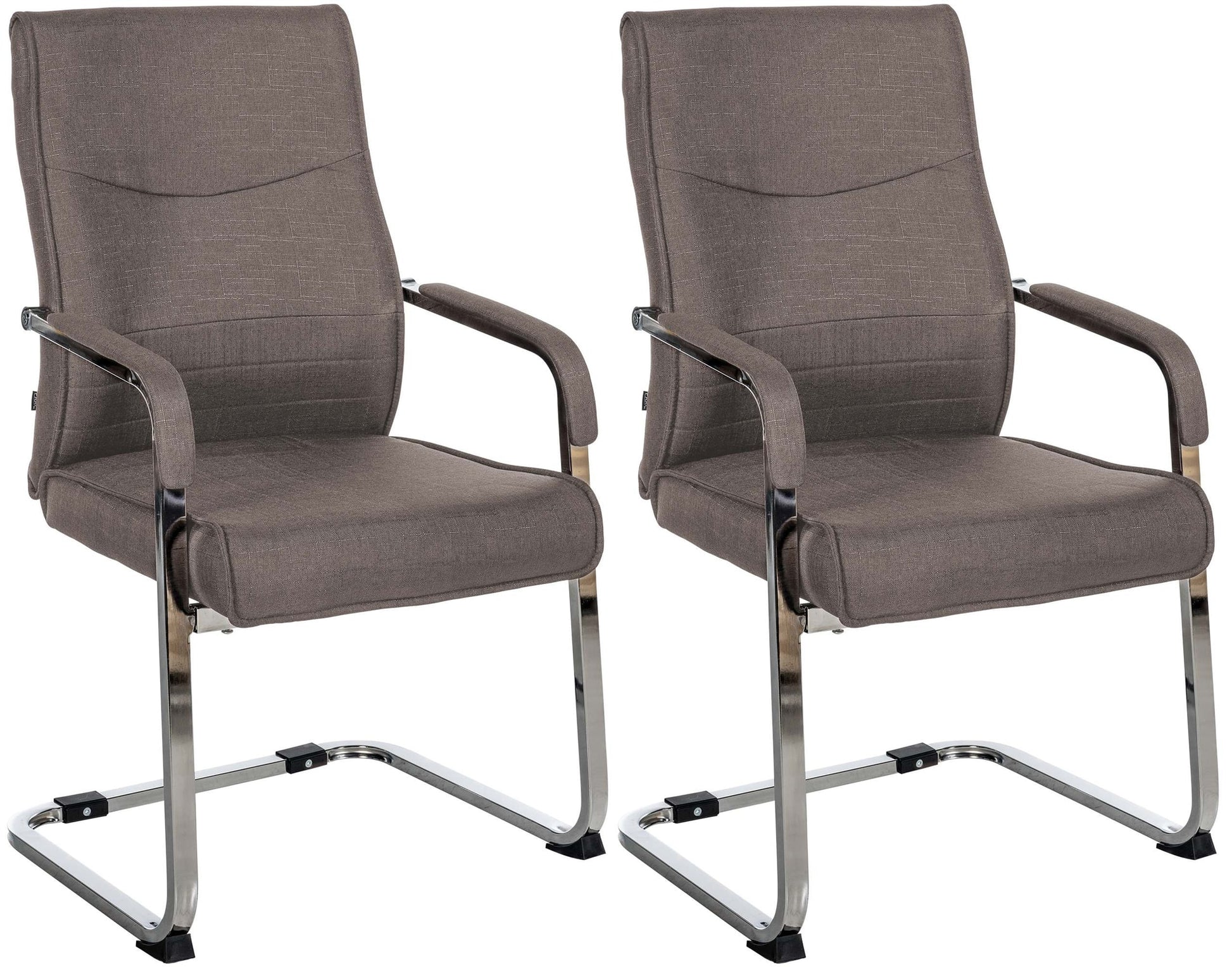2-delige set Bezoekersstoelen - Gaststoelen - Elegant en Comfortabel Design Kleur donkergrijs Materiaal Stof