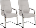 2-delige set Bezoekersstoelen - Gaststoelen - Elegant en Comfortabel Design Kleur grijs Materiaal Stof