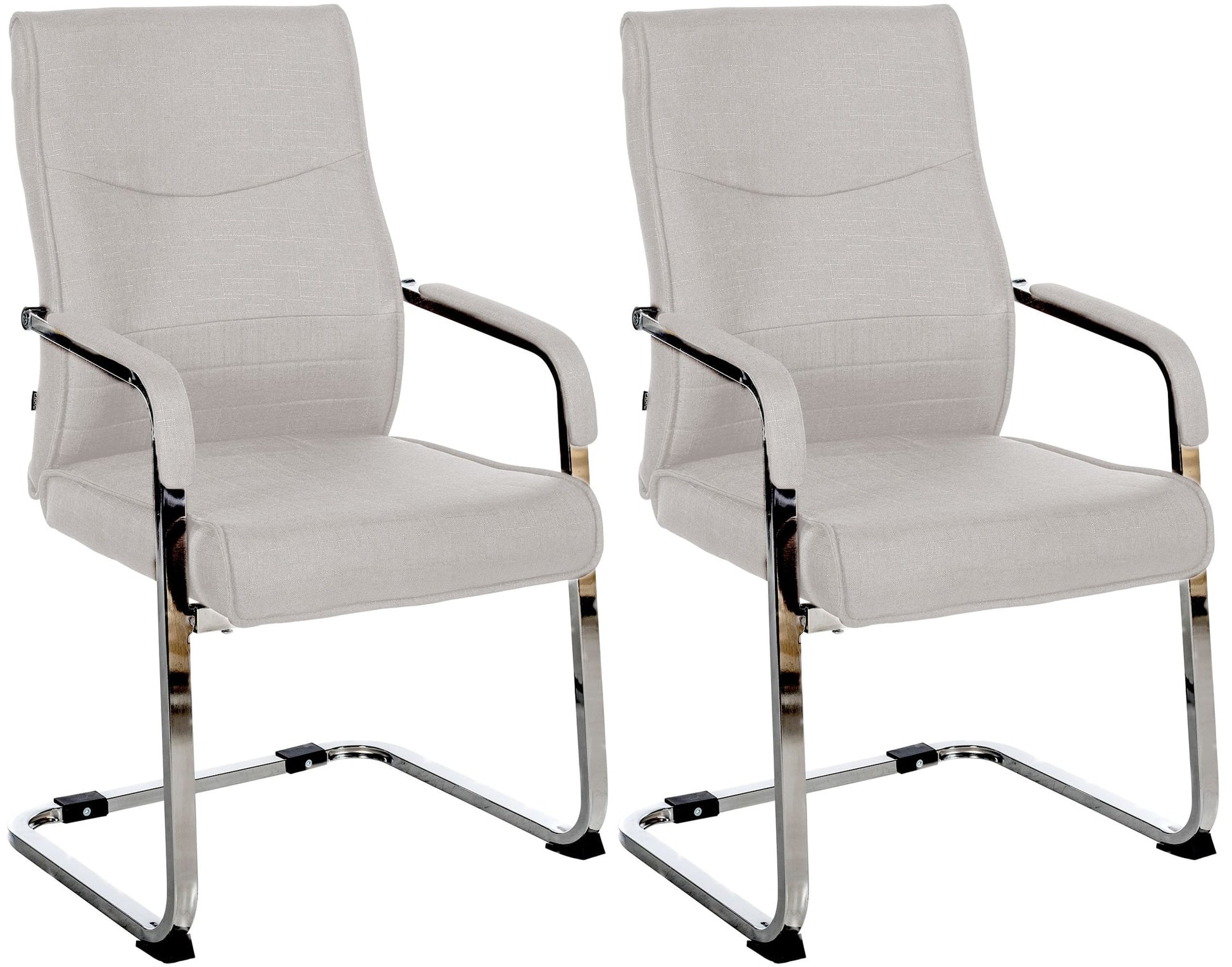 2-delige set Bezoekersstoelen - Gaststoelen - Elegant en Comfortabel Design Kleur grijs Materiaal Stof