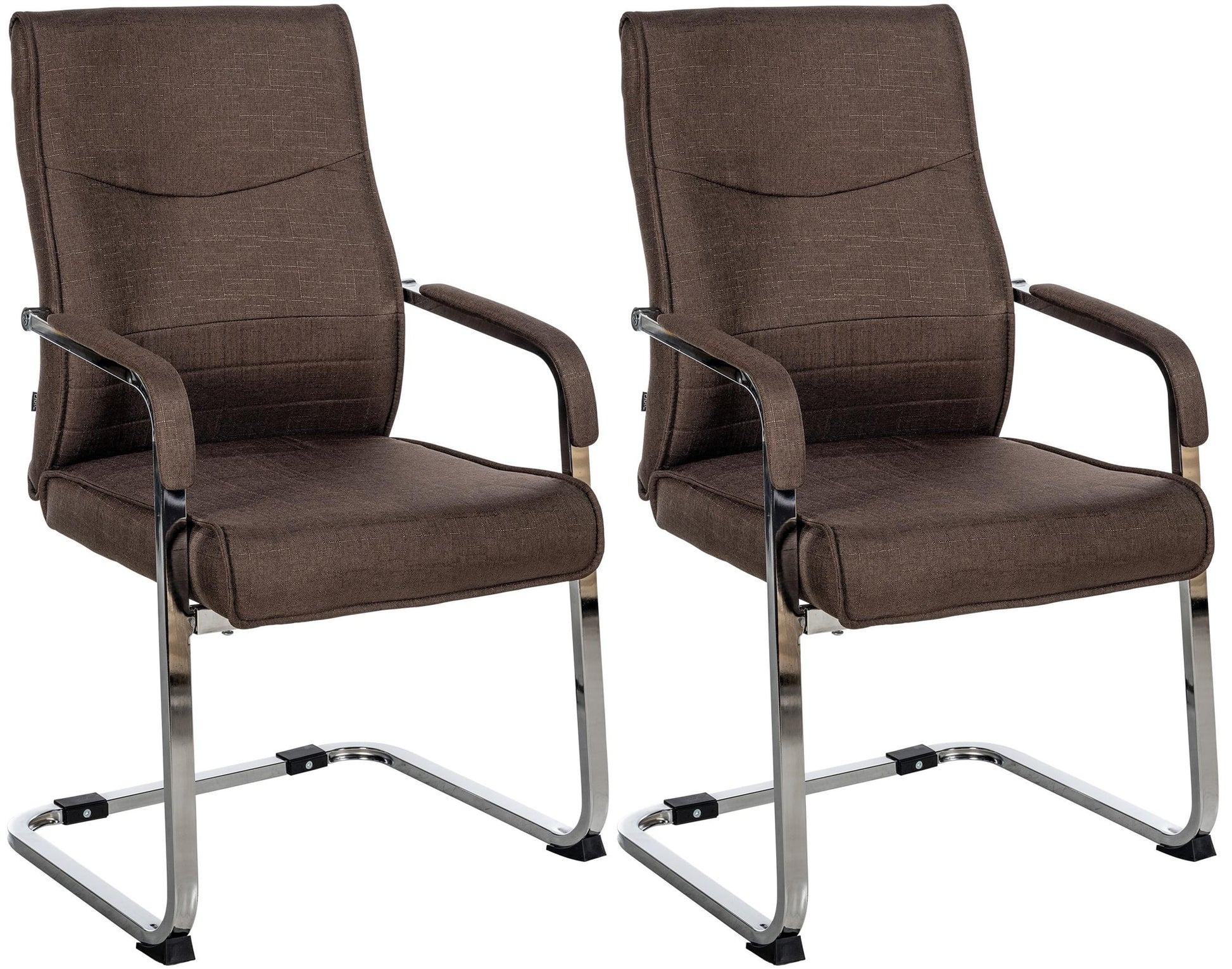 2-delige set Bezoekersstoelen - Gaststoelen - Elegant en Comfortabel Design Kleur bruin Materiaal Stof