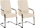 2-delige set Bezoekersstoelen - Gaststoelen - Elegant en Comfortabel Design Kleur crème Materiaal Stof