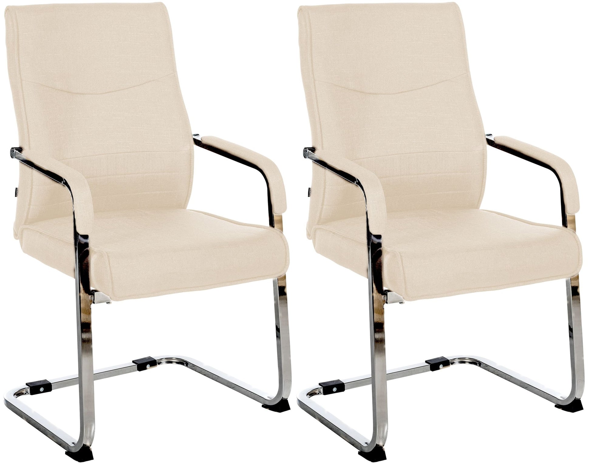 2-delige set Bezoekersstoelen - Gaststoelen - Elegant en Comfortabel Design Kleur crème Materiaal Stof