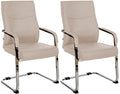 2-delige set Bezoekersstoelen - Gaststoelen - Elegant en Comfortabel Design Kleur taupe Materiaal Stof