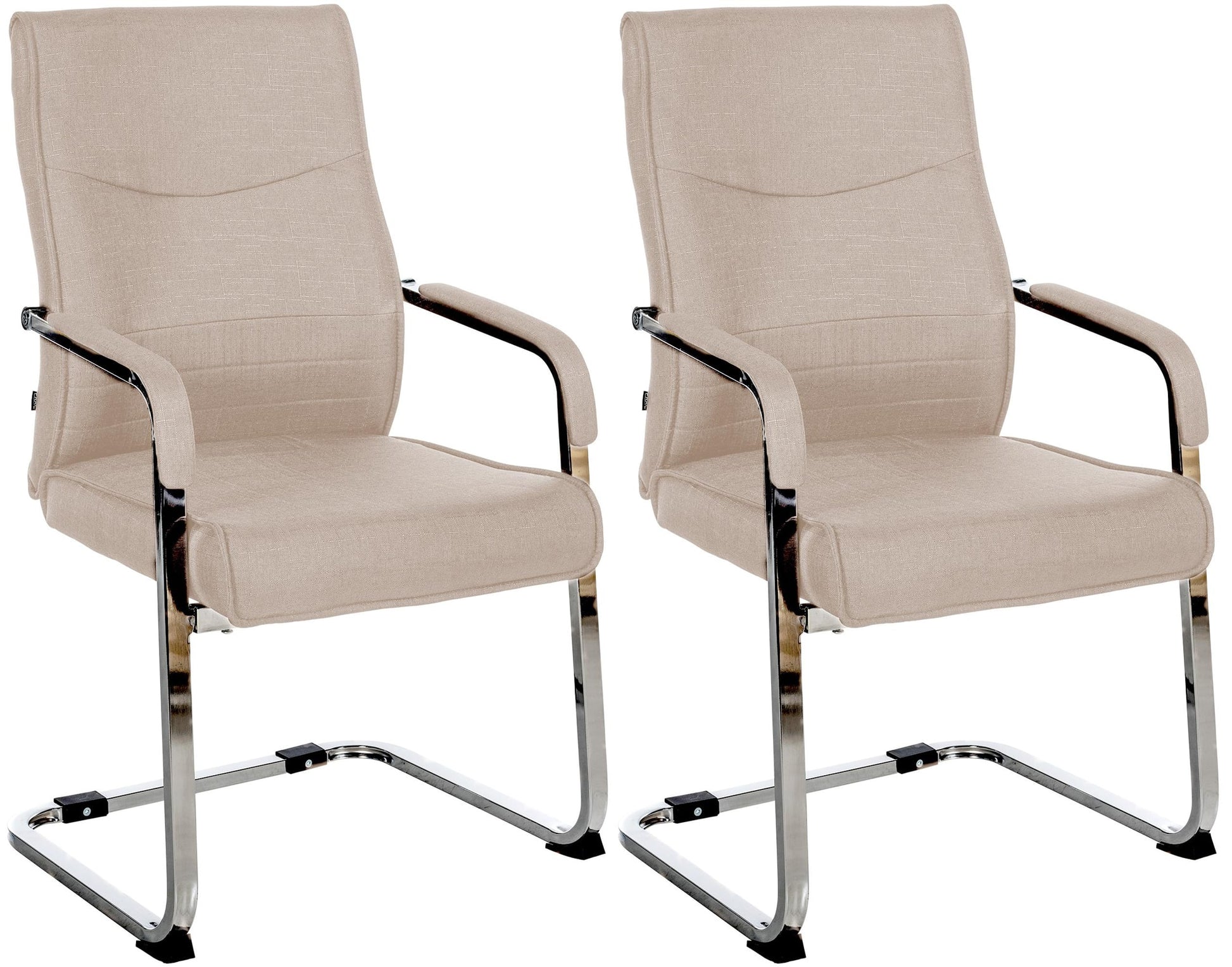 2-delige set Bezoekersstoelen - Gaststoelen - Elegant en Comfortabel Design Kleur taupe Materiaal Stof