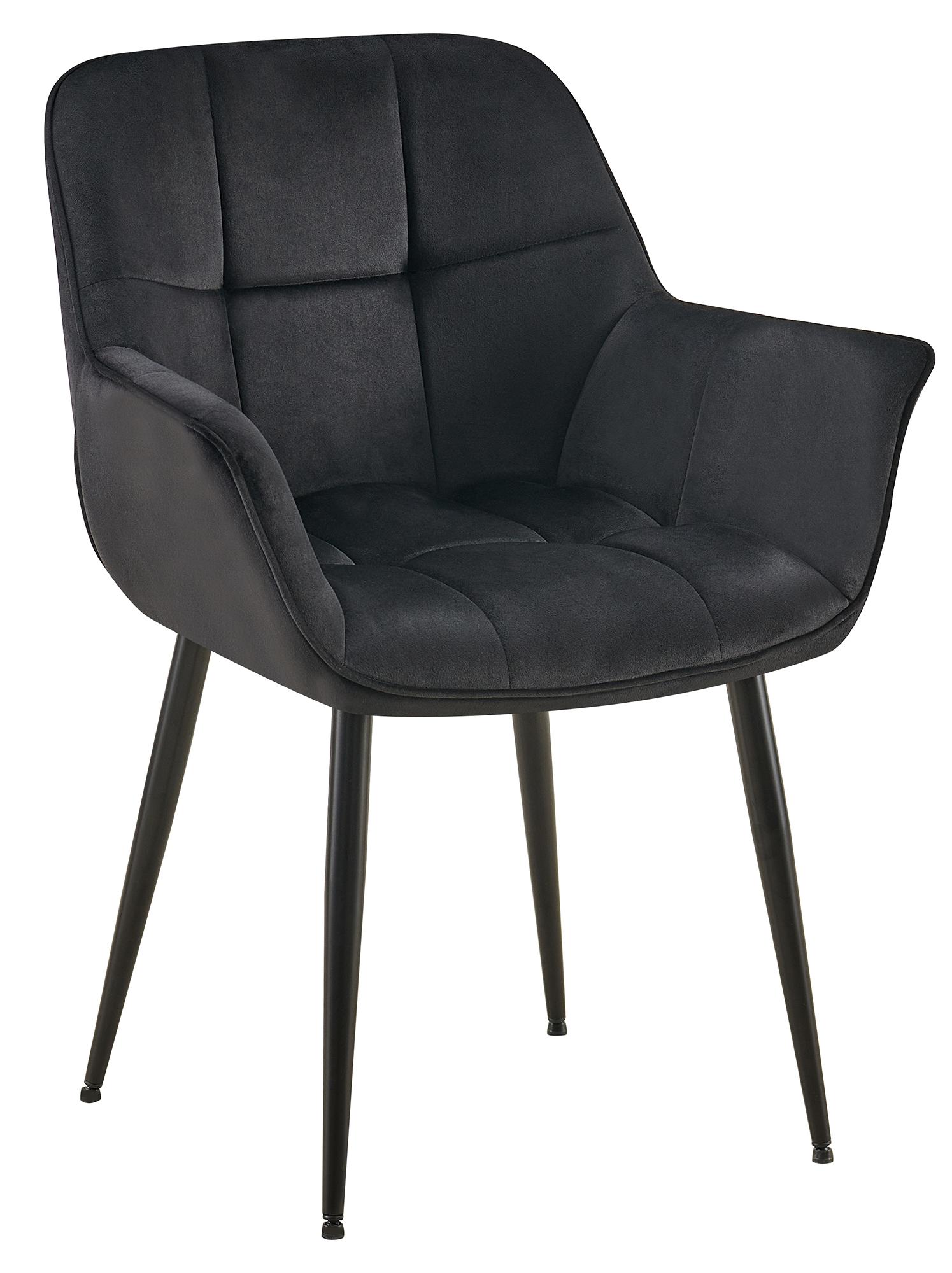 Fluwelen Eetkamerstoel - Velvet - Ergonomisch Design, Modern Comfort en Stevigheid Kleur zwart