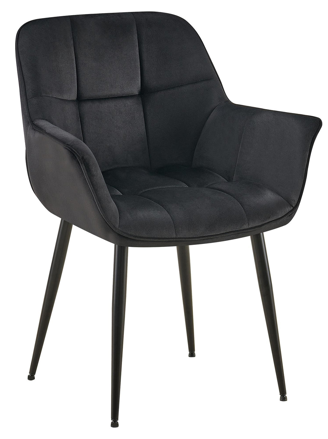 Fluwelen Eetkamerstoel - Velvet - Ergonomisch Design, Modern Comfort en Stevigheid Kleur zwart
