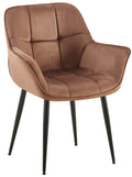 Fluwelen Eetkamerstoel - Velvet - Ergonomisch Design, Modern Comfort en Stevigheid Kleur bruin
