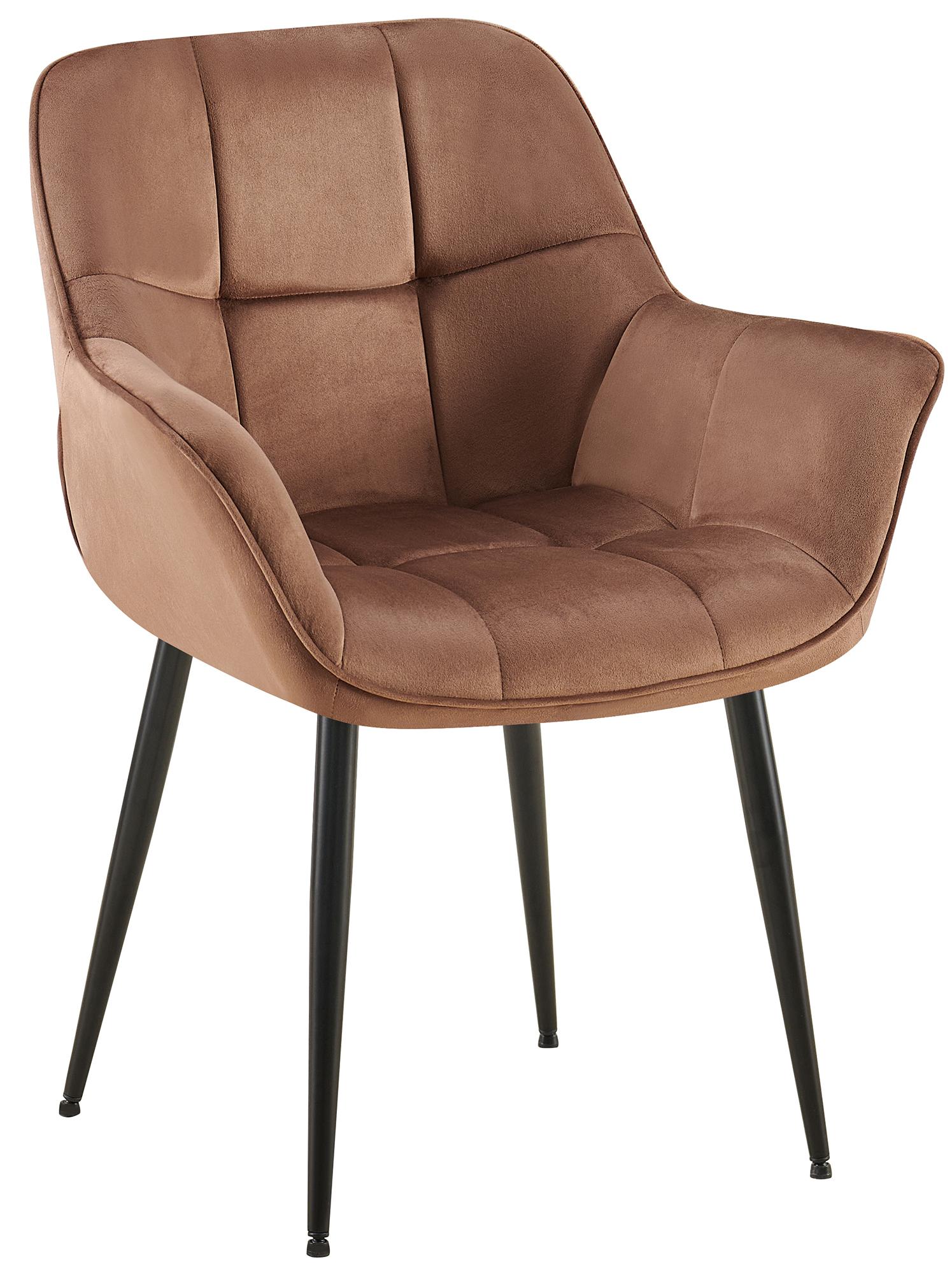 Fluwelen Eetkamerstoel - Velvet - Ergonomisch Design, Modern Comfort en Stevigheid Kleur bruin
