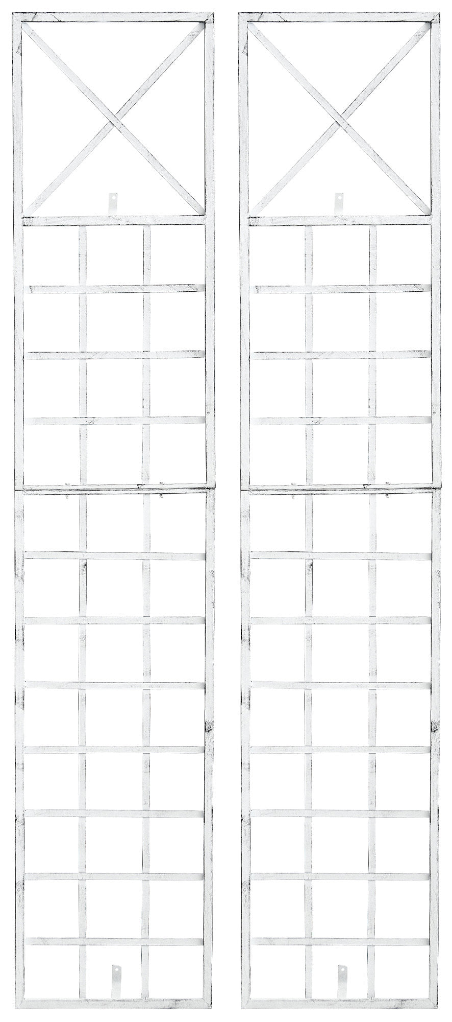 2-delige Set Klimrek - Tuinrooster - Handgemaakt & Stabiel Design Kleur antiek wit