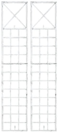 2-delige Set Klimrek - Tuinrooster - Handgemaakt & Stabiel Design Kleur antiek wit