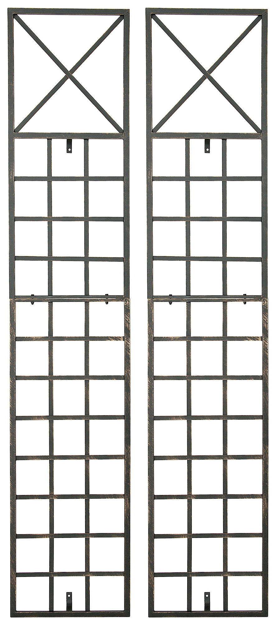 2-delige Set Klimrek - Tuinrooster - Handgemaakt & Stabiel Design Kleur antiek wit