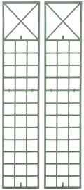 2-delige Set Klimrek - Tuinrooster - Handgemaakt & Stabiel Design Kleur antiek-groen