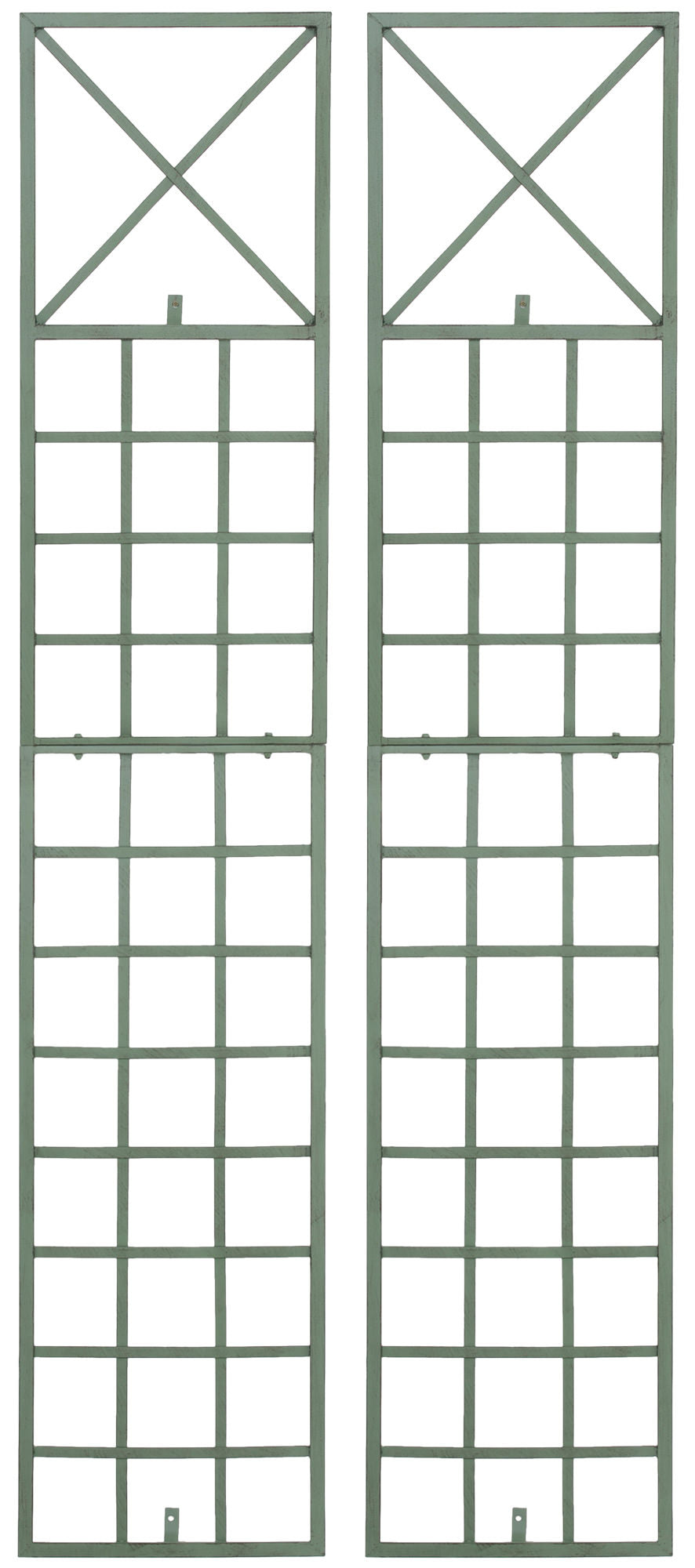 2-delige Set Klimrek - Tuinrooster - Handgemaakt & Stabiel Design Kleur antiek-groen