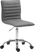 Verstelbare Werkkruk – Draaikruk - Comfort met Rugleuning, Kunstleer Design Kleur grijs