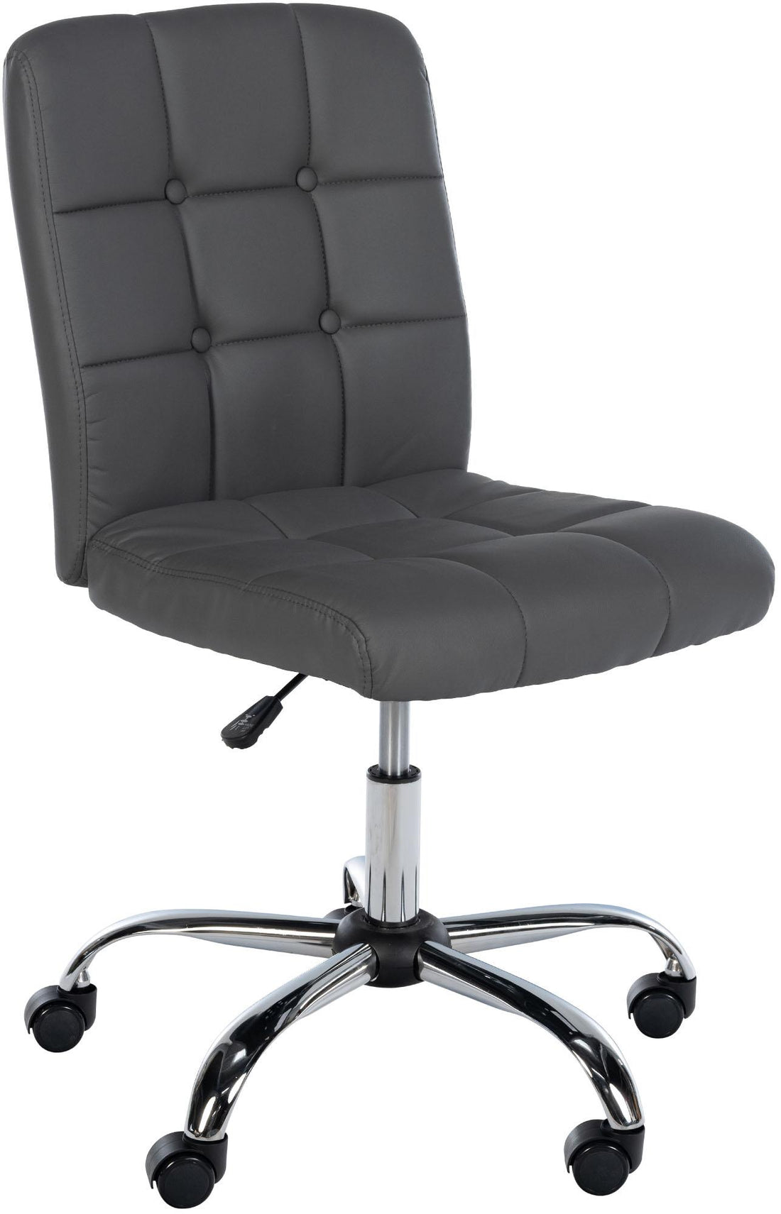 Bureaustoel Kunstleder Bekleding - Draaistoel - Hoog Zitcomfort, Verstelbaar 47-57 cm Kleur grijs