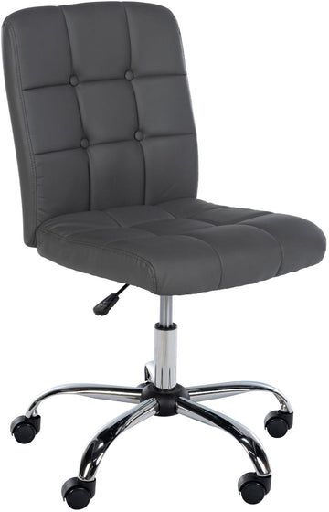 Bureaustoel Kunstleder Bekleding - Draaistoel - Hoog Zitcomfort, Verstelbaar 47-57 cm Kleur grijs