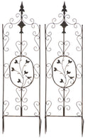 2-delige Klimrek Set - Tuin Obelisk - Handgemaakt IJzer - Antieke Patina Kleur bronzen