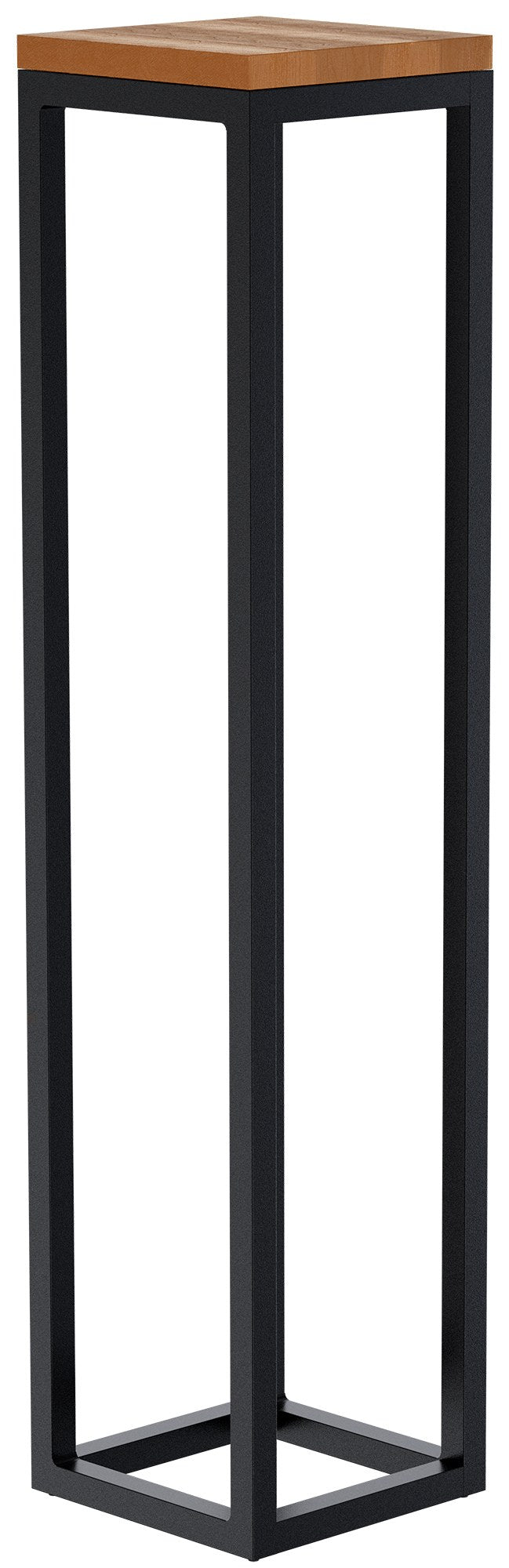 Bijzettafel, Salontafel - Robuust Design - Massief Eikenhout & Matzwart Metaal Maat 20x20x90 cm