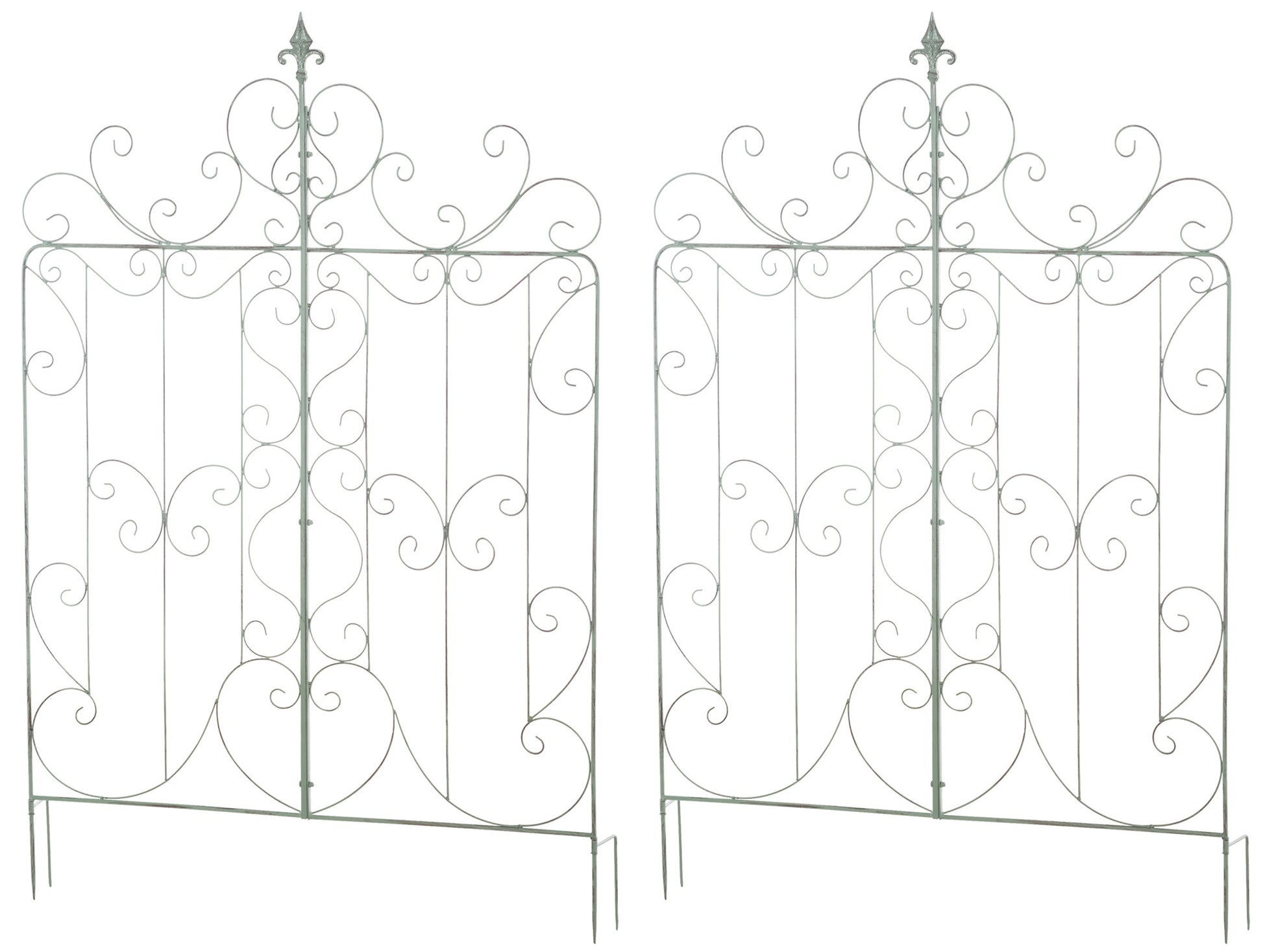 2-delige Set Klimplantrekken - Tuinornamenten - Eenvoudige Montage Kleur antiek-groen