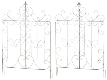 2-delige Set Klimplantrekken - Tuinornamenten - Eenvoudige Montage Kleur antiek-groen