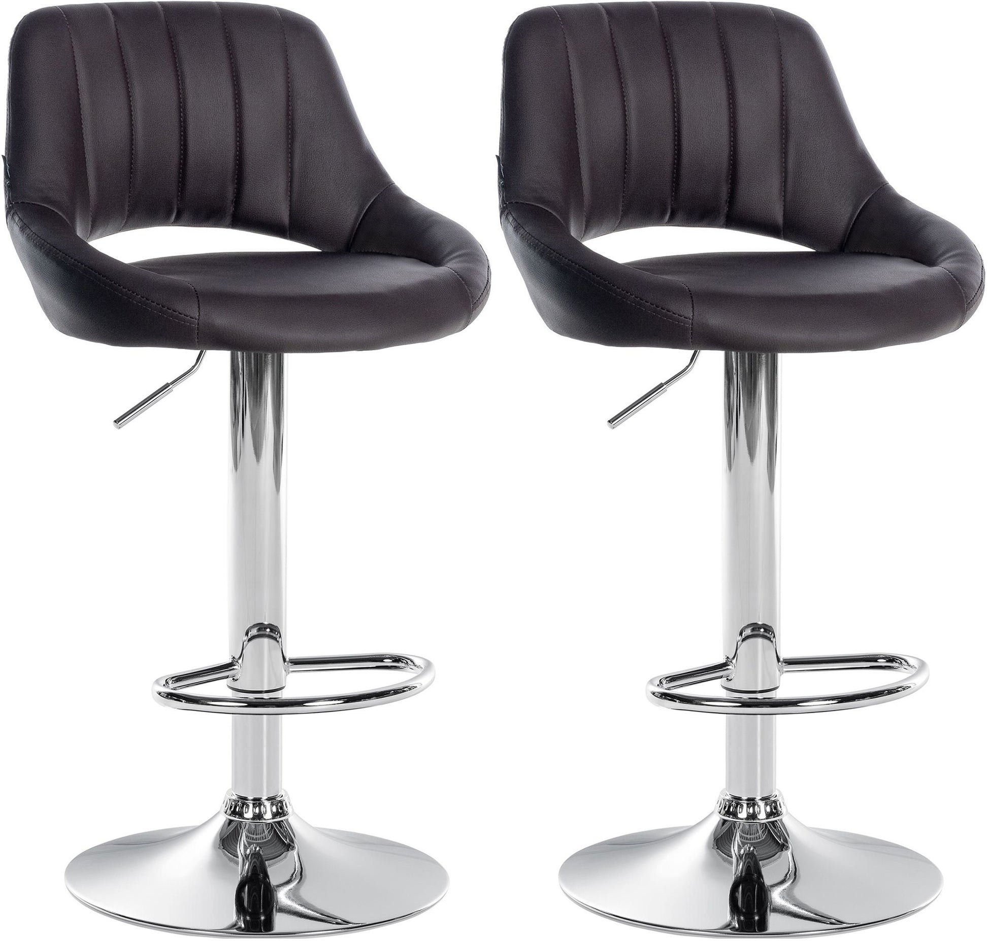 Set van 2 Barkrukken - Barstoelen - 360° Draaibare Zitting Kleur bruin