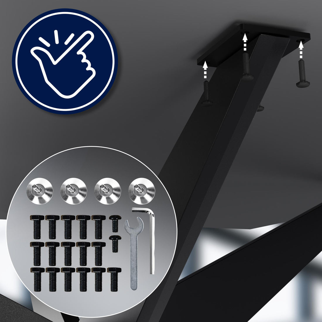 Industriële Tafelpoten - Zwart Staal - Stabiele Basis voor Creatieve Projecten Kleur zwart