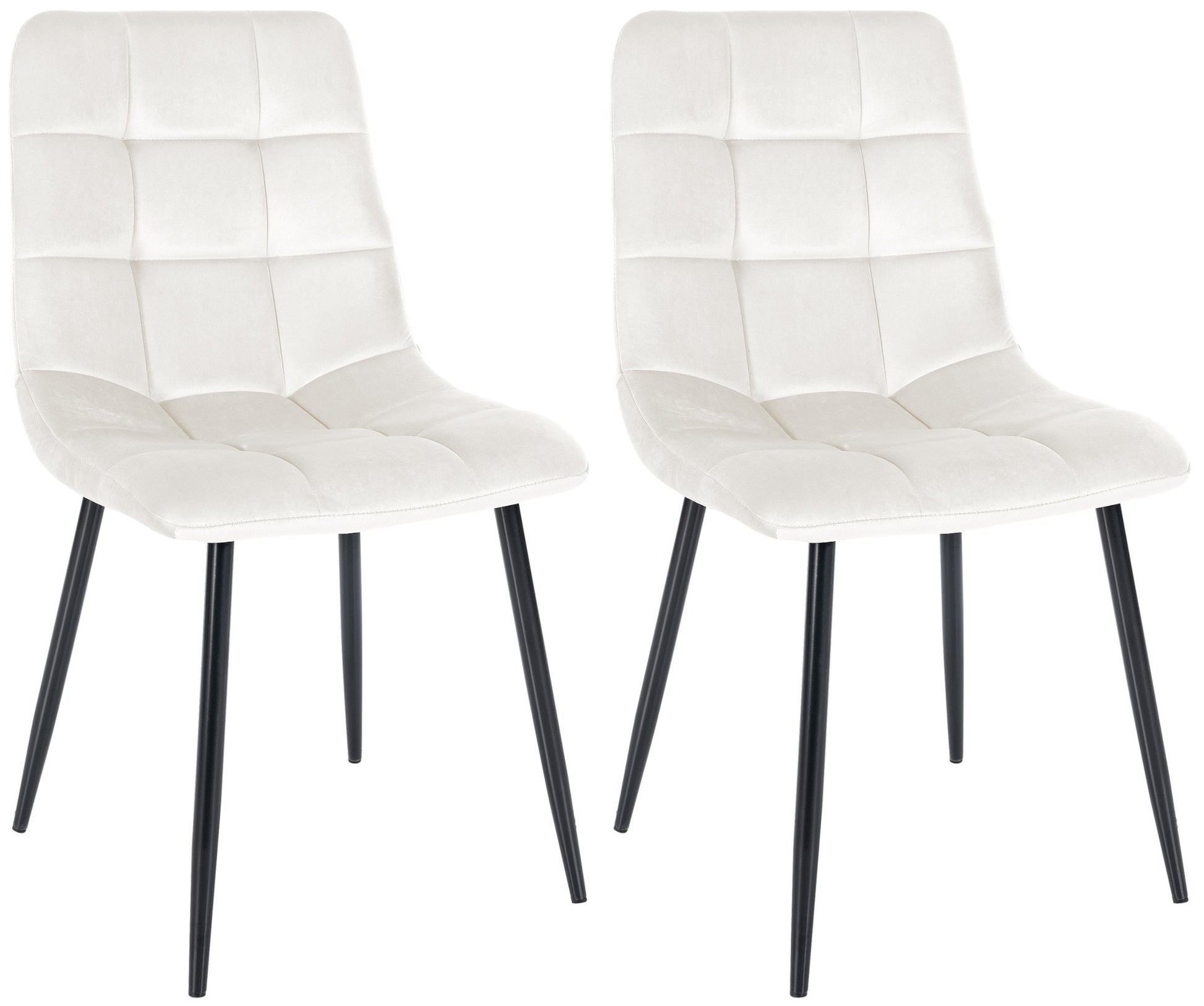 2-delige set Eetkamerstoelen - Keukenstoelen - Onderhoudsvriendelijk ontwerp Kleur crèmewit Materiaal zacht