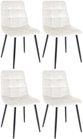 4-delige set Eetkamerstoelen - Dining Chairs - Comfortabele zitpositie, eenvoudige reiniging Kleur crèmewit Materiaal zacht