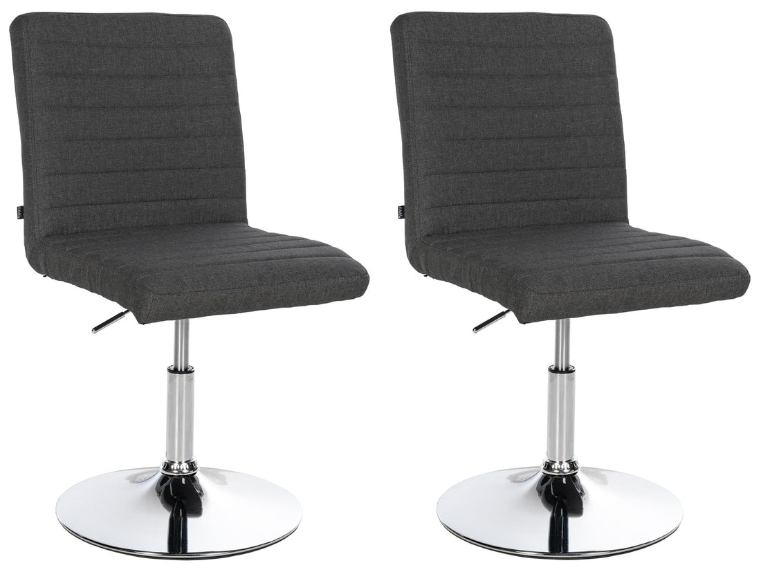 2-delige Set Eetkamerstoelen - Keukenstoelen - Ergonomisch Ontwerp Kleur donkergrijs