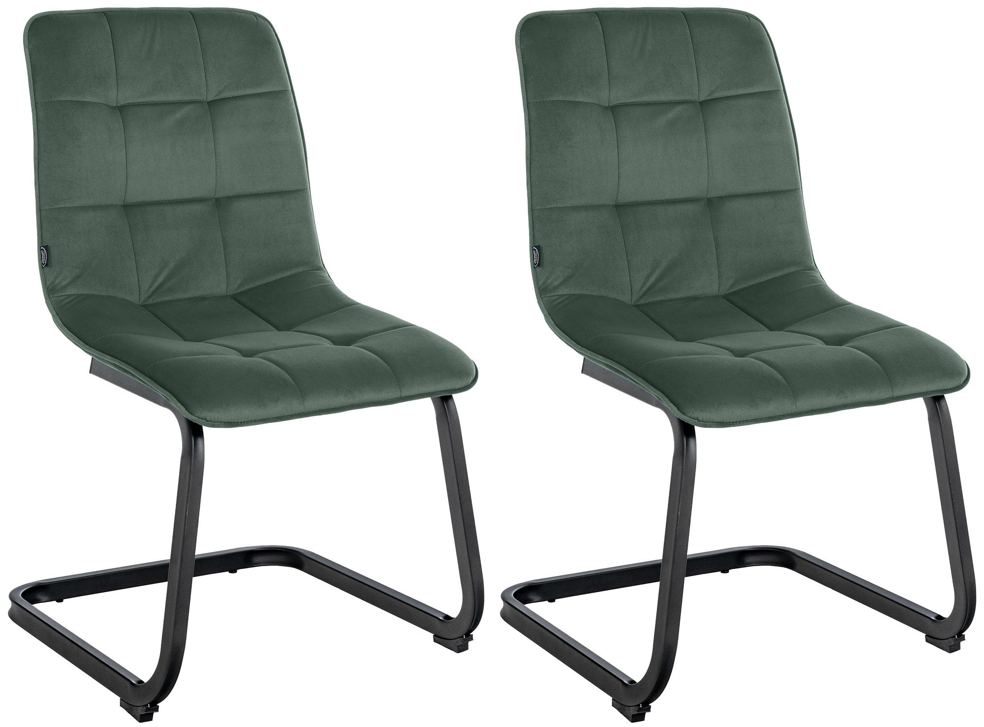 2-delige Set Fluwelen Eetkamerstoelen - Keukenstoelen - Duurzaam Comfort Kleur donkergroen