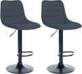 2-delige Set Stoffen Barkrukken - Comfortabel Design - Verstelbaar en 360° Draaibaar Kleur donkergrijs