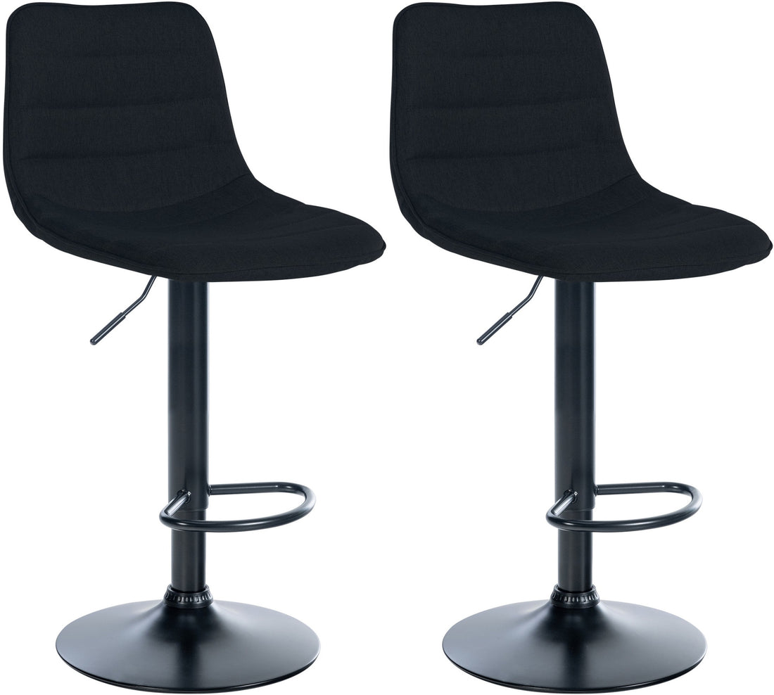 Set van 2 Barkrukken - Barstoelen - Comfort en 360° Draaiing Kleur zwart