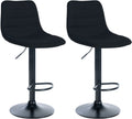 Set van 2 Barkrukken - Barstoelen - Comfort en 360° Draaiing Kleur zwart