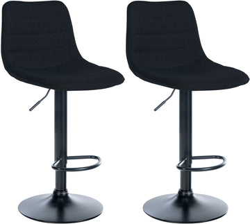 Set van 2 Barkrukken - Barstoelen - Comfort en 360° Draaiing Kleur zwart