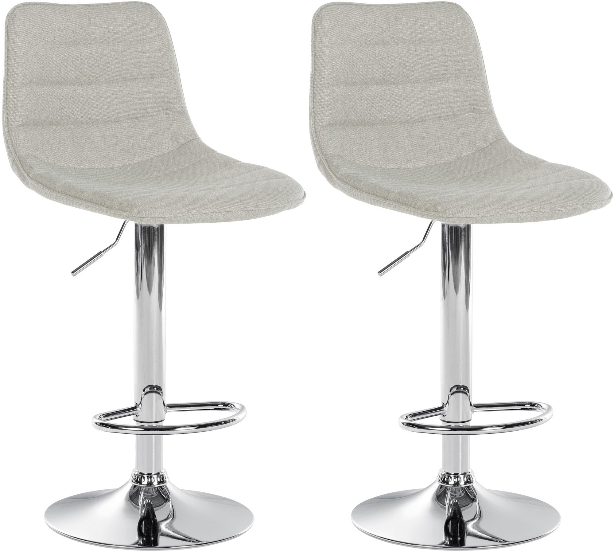 Set van 2 Barkrukken - Tijdloos Design - Hoogte Verstelbaar en 360° Draaibaar Kleur crème