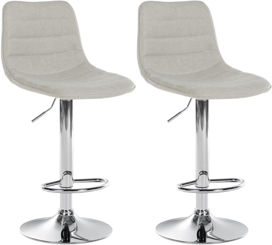 Set van 2 Barkrukken - Tijdloos Design - Hoogte Verstelbaar en 360° Draaibaar Kleur crème