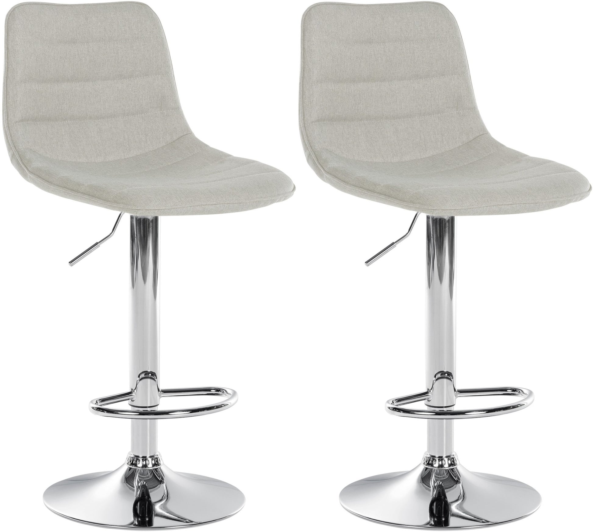 Set van 2 Barkrukken - Tijdloos Design - Hoogte Verstelbaar en 360° Draaibaar Kleur crème