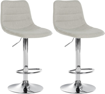 Set van 2 Barkrukken - Tijdloos Design - Hoogte Verstelbaar en 360° Draaibaar Kleur crème