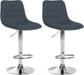 Set van 2 Barkrukken - Hoge Stoelen, Optimaal Comfort, Verstelbare Hoogte & 360° Draaibaar Kleur donkergrijs