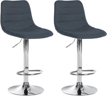 Set van 2 Barkrukken - Hoge Stoelen, Optimaal Comfort, Verstelbare Hoogte & 360° Draaibaar Kleur donkergrijs
