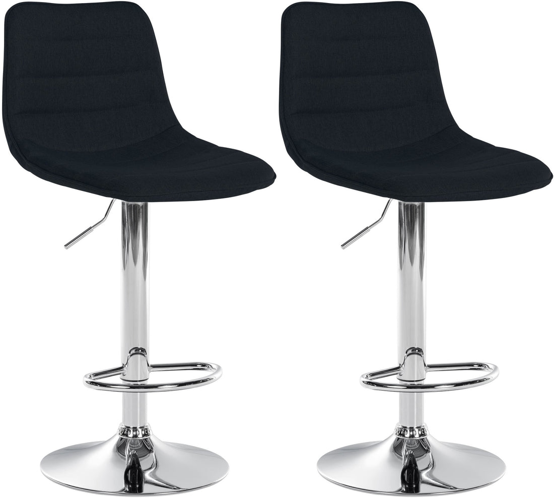Set van 2 Barkrukken - Keukenkrukken - Maximale Stabiliteit en Comfort Kleur zwart