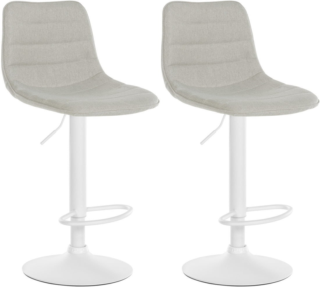2-delige set Comfortabele Barkrukken - Keukenkrukken - Verstelbaar & 360° Draaibaar Design Kleur crème